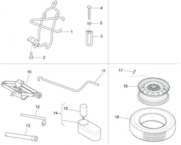 Radaufhängung Ersatzrad - Porter Multitech 1300ccm 4T LC 2014- ZAPS90VJ
