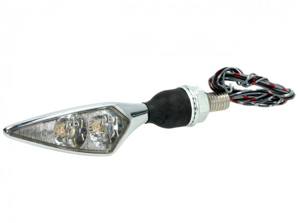 Kellermann Blinker, LED, hinten links, Micro Rhombus DF, Stahl, 12 V, chrom, glänzend, E-geprüft