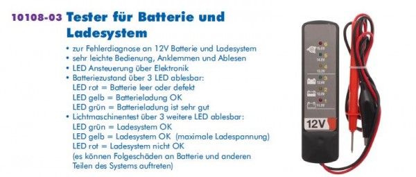 Tester für Batterie,Ladesystem