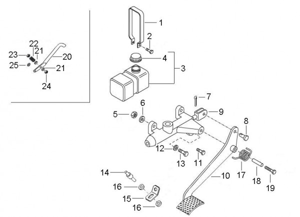 Bowdenzüge Fußbremspedal - Ape Mix 50ccm 2T AC 2009- ZAPC80000