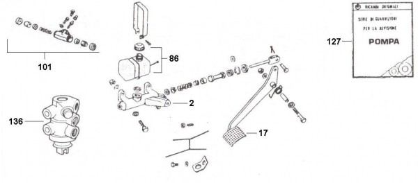 Bowdenzüge Fußbremspedal - Ape Poker 422ccm 4T AC 1990-1993 M4R1T