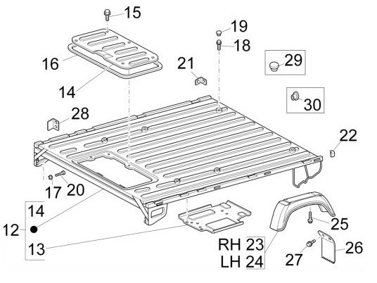 Fahrgestell Ladefläche offen Top Deck - Porter Multitech 1300ccm 4T LC 2016- ZAPS90PGW