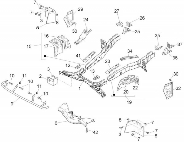 Fahrgestell Rahmen vorn - Porter D120 Diesel 1300ccm 4T LC 2014- ZAPS90TK