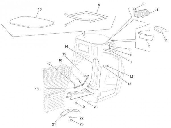 Fahrgestell Kabinenbauteile - Ape Mix 50ccm 2T AC 2014- ZAPC80000