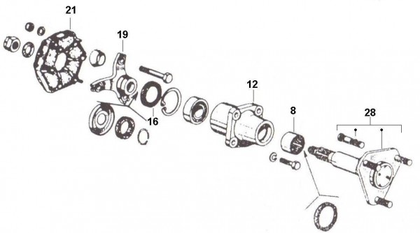 Radaufhängung Hinterachsantrieb - Ape 220ccm 2T AC 1978-1983 MPM2T