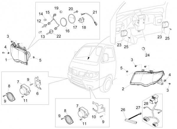 Elektrische Anlage Scheinwerfer - Porter Multitech 1300ccm 4T LC 2017-