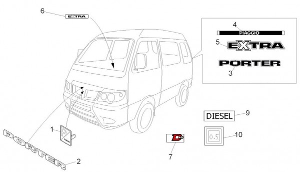 Fahrgestell Dekore - Porter D120 Diesel 1300ccm 4T LC 2013- ZAPS90VK