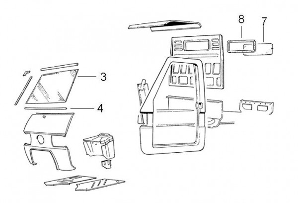 Fahrgestell Wetterschutzscheibe - Ape Car 220ccm 2T AC 1985- AF4T