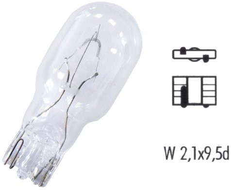 Philips Leuchtmittel, Glühlampe, 12 V, 16 W, W2,1x9,5d