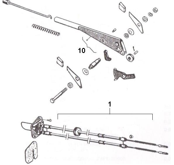 Bowdenzüge Handbremse - Ape Poker 422ccm 4T AC 1990-1993 M4R1T
