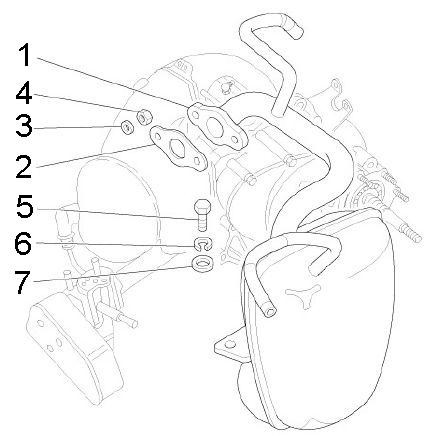 Motor Auspuff - Ape Mix 50ccm 2T AC 2013- ZAPC80000