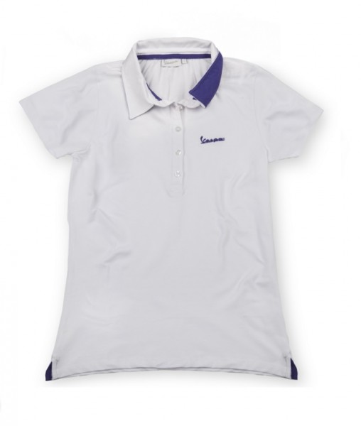 Vespa Vespa Colors, Polo Shirt, Vespa Logo, Damen, Größe: S, weiss, violett, Baumwolle