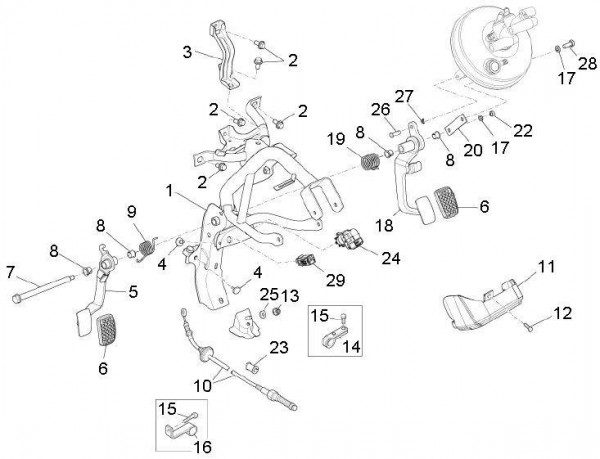 Bowdenzüge Pedale - Porter D120 Diesel 1300ccm 4T LC 2011- ZAPS90VK