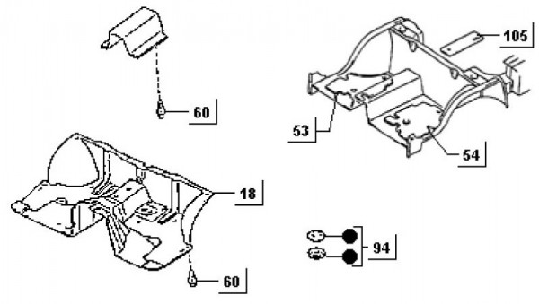 Fahrgestell Fußraumabdeckungen - Porter Porter Diesel 1400ccm 4T LC 1998-2004 ZAPS85000007