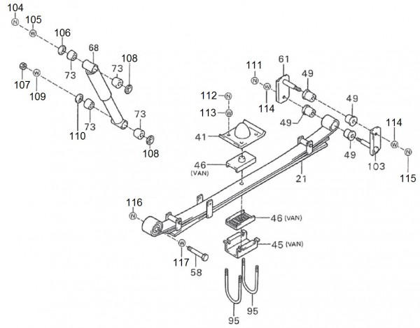 Radaufhängung Stoßdämpfer hinten - Porter Porter 1000ccm 4T LC 1992-1998 ZAPS85