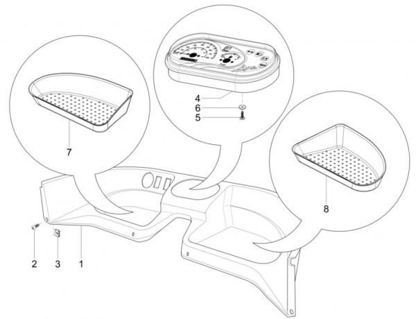 Lenker Cockpitinstrumente - Calessino 200ccm 4T 3V AC 2013- ZAPT42P00