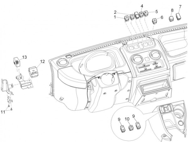 Elektrische Anlage Schalter - Porter D120 Diesel 1300ccm 4T LC 2014- ZAPS90VK