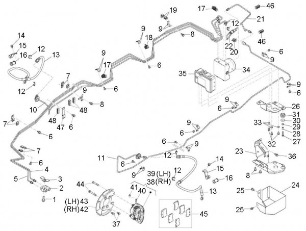 Bowdenzüge Bremsanlage - Porter D120 Diesel 1300ccm 4T LC 2011- ZAPS90VK