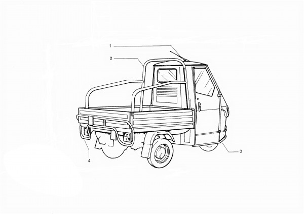 Elektrische Anlage Schutzbügel Ape Cross - Ape 50ccm 2T AC 1996- TL5T