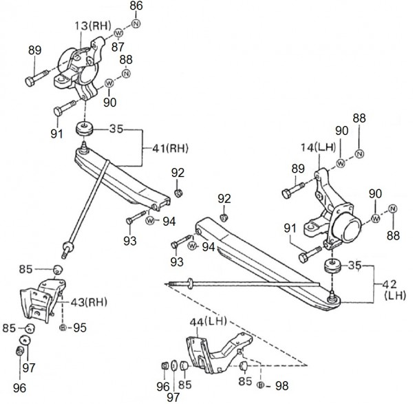 Radaufhängung Schwingarm - Porter Porter 1000ccm 4T LC 1992-1998 ZAPS85