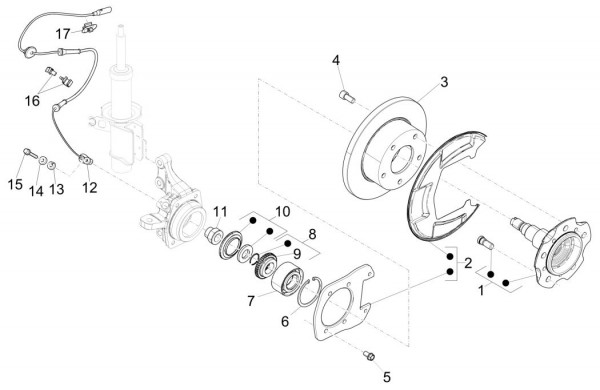 Radaufhängung Vorderradnabe - Porter Maxxi Multitech 1300ccm 4T LC 2016-