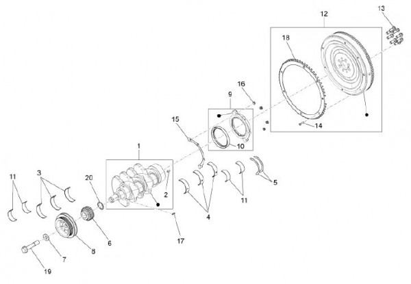 Motor Kurbelwelle - Porter Maxxi D120 Diesel 1200ccm 4T LC 2013- ZAPS90DK