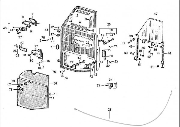 Fahrgestell Türen - Vespa Car 200ccm 2T AC 1983- AF3T