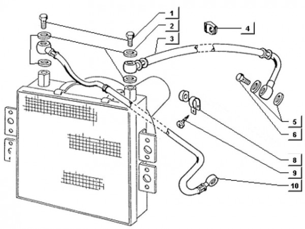 Fahrgestell Kühlleitungen - Ape TM 703 Diesel mit Lenker 422ccm 4T AC 1997-2004 ATD1 00001101