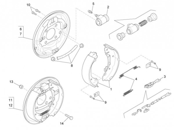 Radaufhängung Bremsbacken hinten - Porter Maxxi Multitech 1300ccm 4T LC 2013- ZAPS90RJ