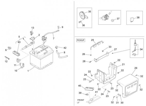 Elektrische Anlage Batterie - Porter D120 Diesel 1300ccm 4T LC 2013- ZAPS90CK