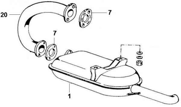Motor Auspuff - Ape Car 422ccm 4T AC 1986- AFD1T