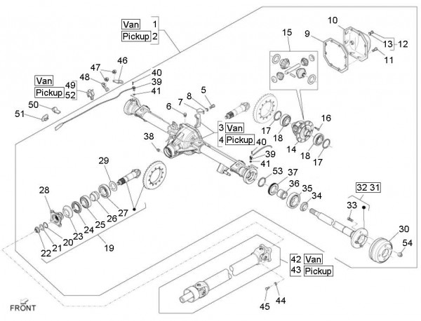Motor Hinterachsantrieb - Porter D120 Diesel 1300ccm 4T LC 2011- ZAPS90CK