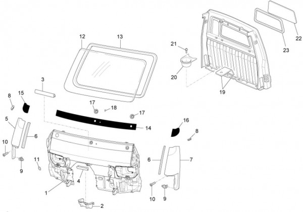 Fahrgestell Windschutzscheibe - Porter Maxxi Multitech 1300ccm 4T LC 2011- ZAPS90RJ