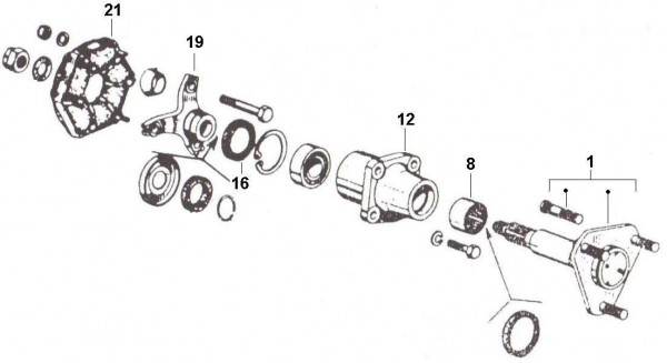 Radaufhängung Hinterachsantrieb - Ape 220ccm 2T AC 1978- MPV2T