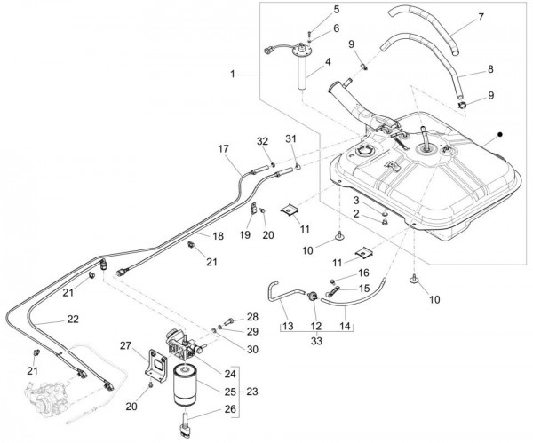 Fahrgestell Benzintank - Porter D120 Diesel 1300ccm 4T LC 2015- ZAPS90PK