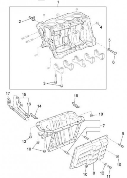Motor Zylinderblock - Porter Porter up Date 1300ccm 4T LC 2009-2010 ZAPS90TH