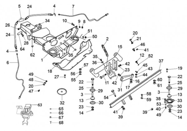 Fahrgestell Motorhalterungen - Classic 400 422ccm 4T 2V AC 2016- MBX000T58RC001005