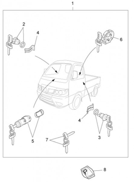 Elektrische Anlage Schloßsatz - Porter Maxxi Multitech 1300ccm 4T LC 2014- ZAPS90RJ