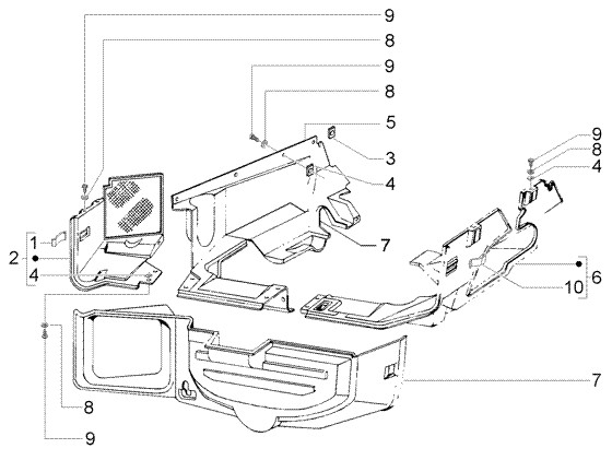 Fahrgestell Verkleidungen - Ape TM 422ccm 4T AC 1997-2004 ZAPT1000000023141