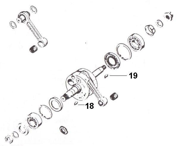 Motor Kurbelwelle - Vespa Commercial 125ccm 2T AC 1965-1967 AE1T