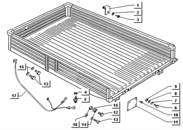 Fahrgestell Ladefläche II - Ape TM 703 mit Lenkrad 218ccm 2T AC 1997-1999 ATM2 00001001