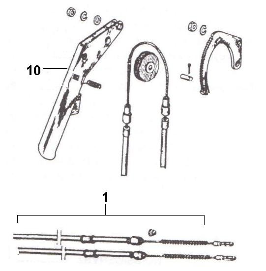 Bowdenzüge Handbremse - Ape 220ccm 2T AC 1978-1983 MPM2T