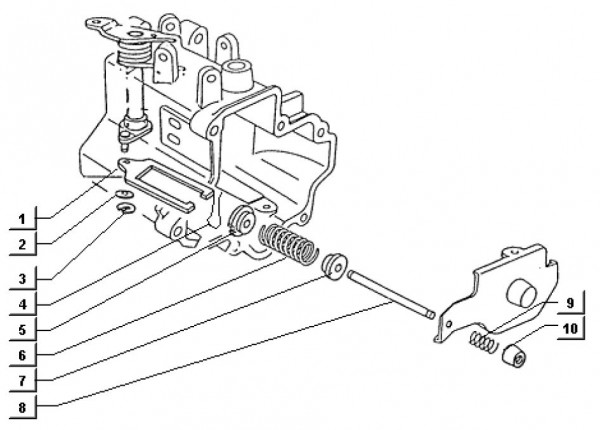 Motor Federhalter - Ape TM 703 Diesel mit Lenker 422ccm 4T AC 1997-2004 ATD1T