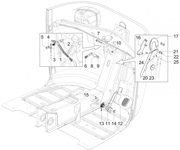 Bowdenzüge Fußbremspedal - Calessino 200ccm 4T 3V AC 2013- ZAPT42P00