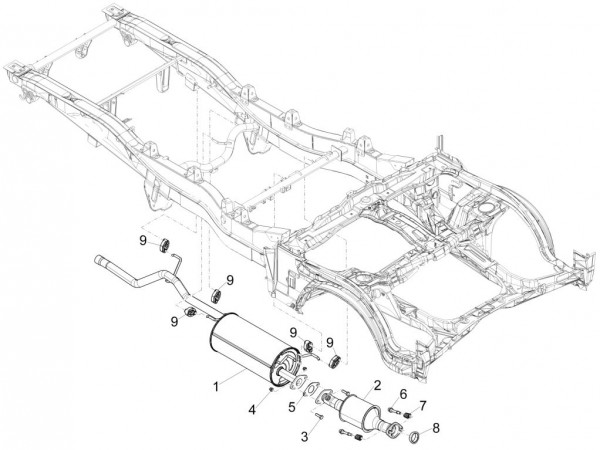 Motor Auspuff - Porter Maxxi Multitech 1300ccm 4T LC 2016-