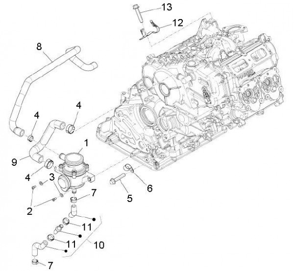 Motor Ölabscheider - Porter D120 Diesel 1300ccm 4T LC 2011- ZAPS90VK