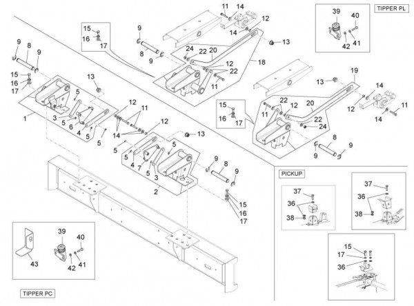 Fahrgestell Ladeflächenbauteile - Porter Maxxi Multitech 1300ccm 4T LC 2013- ZAPS90AJ