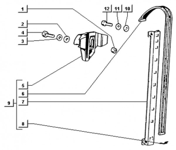 Fahrgestell Fensterheber - Ape TM 703 Diesel mit Lenker 422ccm 4T AC 1997-2004 ATD1T