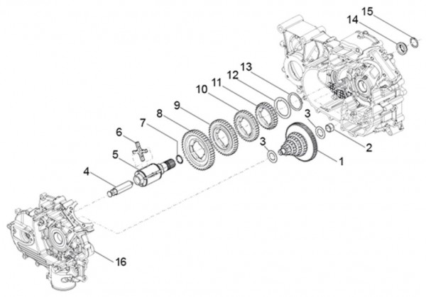 Motor Schaltgetriebe - Classic 400 422ccm 4T 2V AC 2016- MBX000T58RC001005