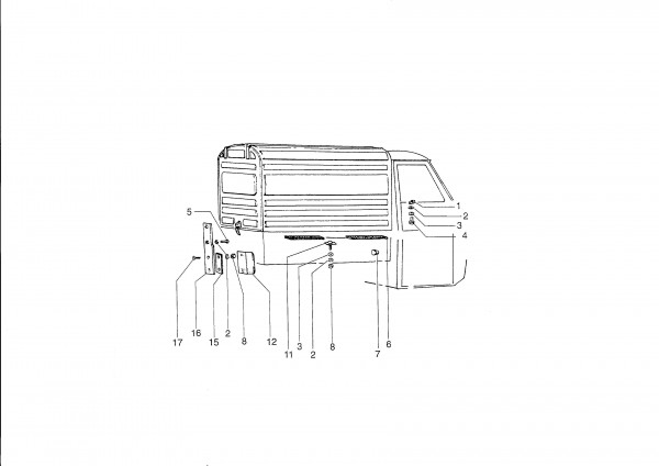 Fahrgestell Befestigung Kastenrahmen auf Pritsche - Ape 50ccm 2T AC 1989- TL6T